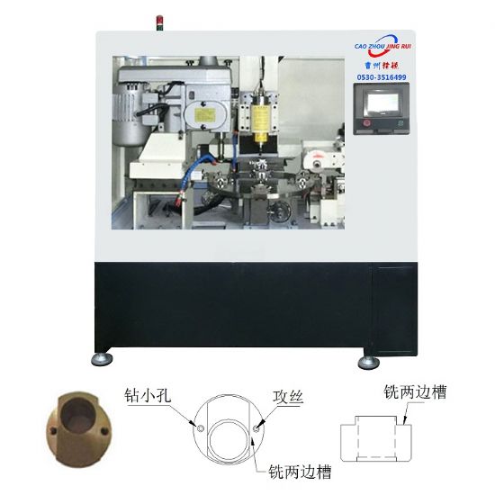 點擊查看詳細信息<br>標題：JZ-15.3數(shù)控鎖頭銑兩邊、鉆小孔、攻絲機（三頭） 閱讀次數(shù)：3729
